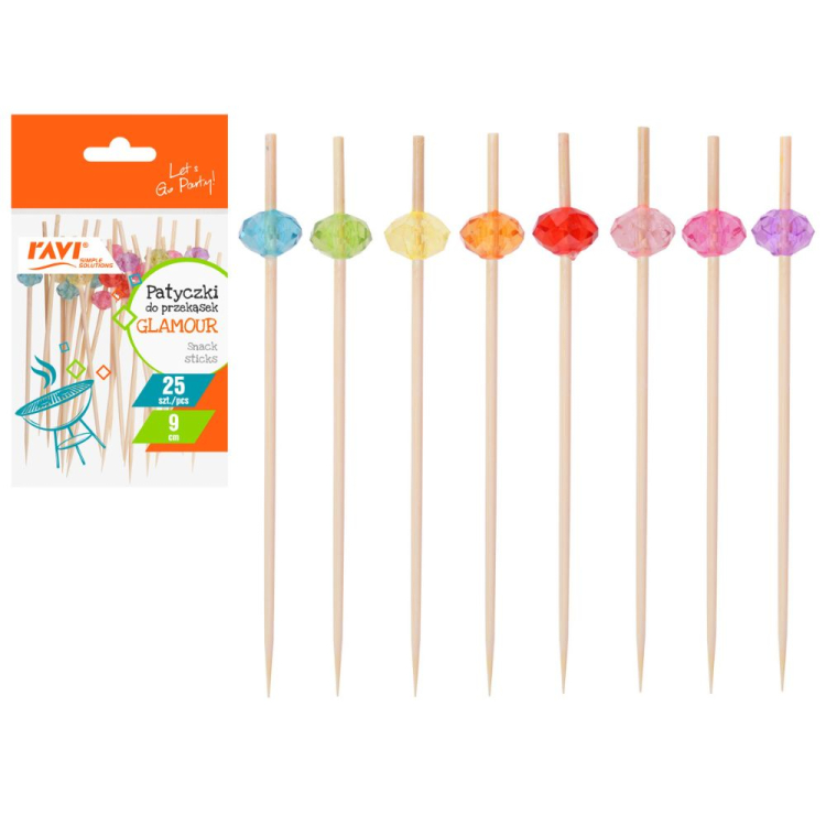 Patyczki do przekąsek GLAMOUR 25 sztuk 9cm RAVI